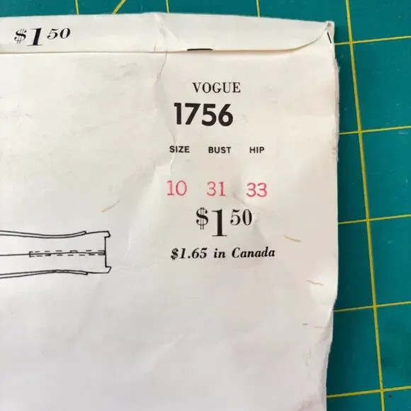 Vogue Easy To Make Basic Dress #1756 Size 16 Vintage Pattern 1960s Retro MCM - Picture 5 of 7